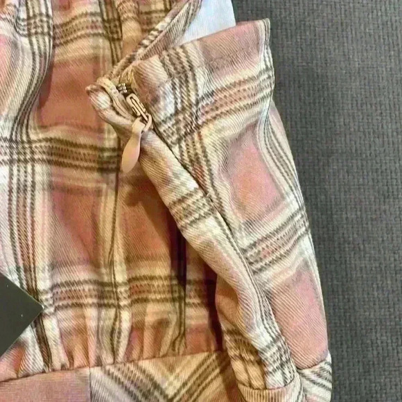 NWT Le Lis Dusty Peach Plaid Dress - Picture 6 of 7